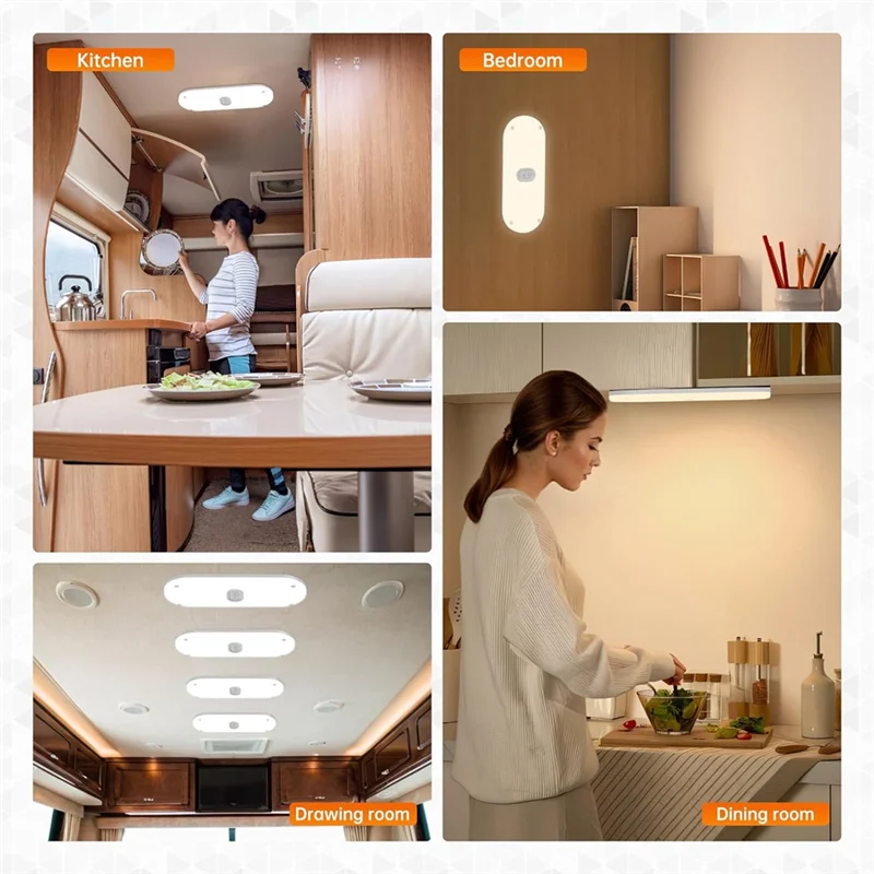 RV 조명 인테리어 1200LM, 3색 12V LED 조명, RV 자동차 트레일러용 초고휘도 204 LED 돔 조명기구