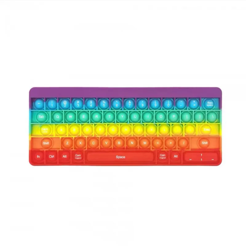 Rainbow Keyboard Push Bubble Fidget Sensory Toy ADHD ADD Autism Anxiety Stress Reliever For Kids Juguetes Antiestr&eacute;s Para Ni&ntilde;os