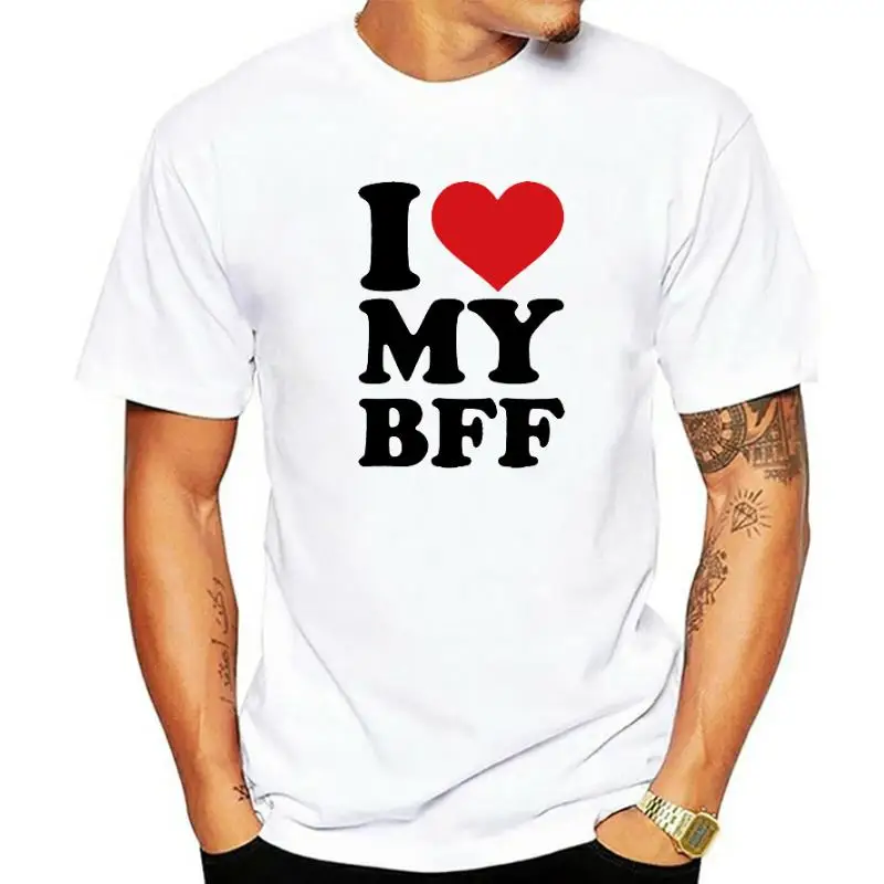 

Футболка мужская хлопковая с принтом «I love my best Friend forever bff», C21