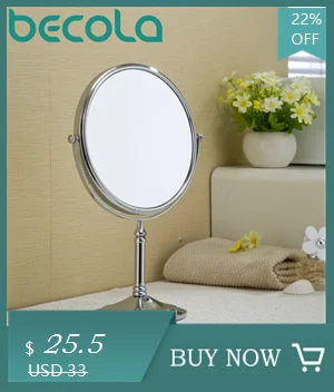 Becola 8 Inch 3X Magnifying Round Wall Make Up Mirror Two-Sided Retractable Bathroom Mirror 360 Degree Swivel Makeup Mirror