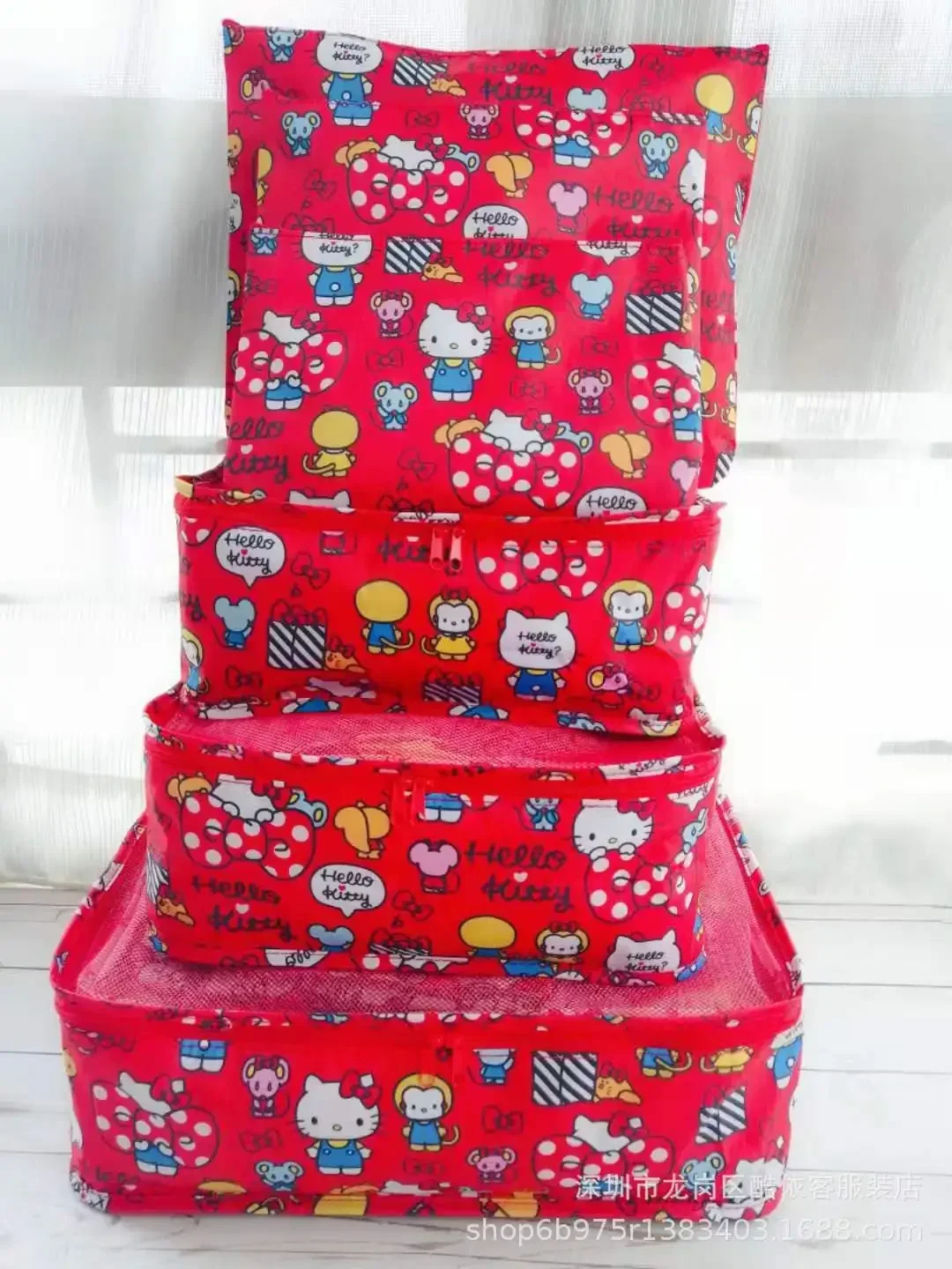 6PCS Sanrio hello kitty Cartoon handbag Travel Tote Bag Packing and Organizing Bag My Melody Cinnamon Dog Storage Bag 2