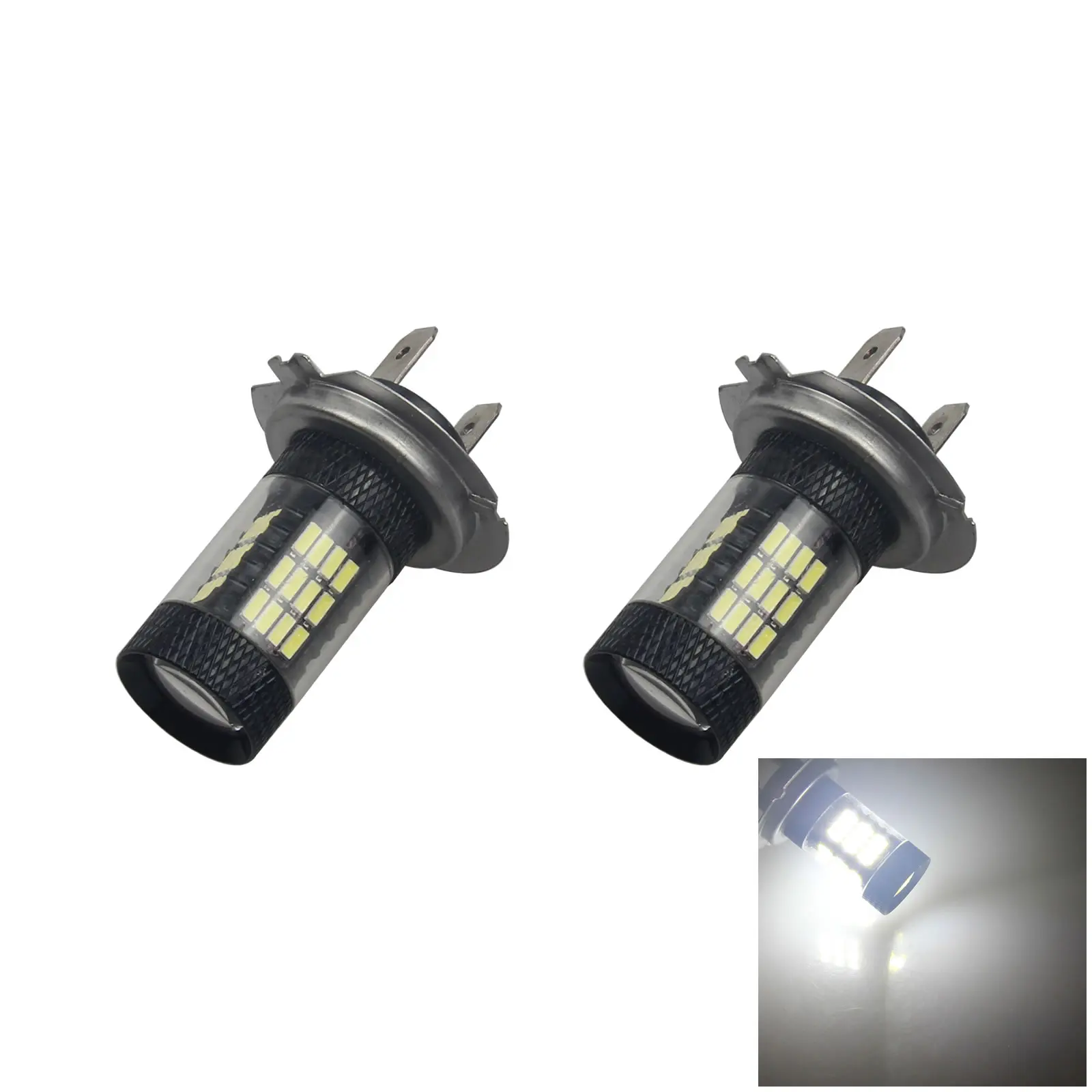 

2 шт., автомобильная задняя фара H7, передняя фотолампа, 12-24 В, 57, 4014 дюйма, фотолампа PX29d Z3057