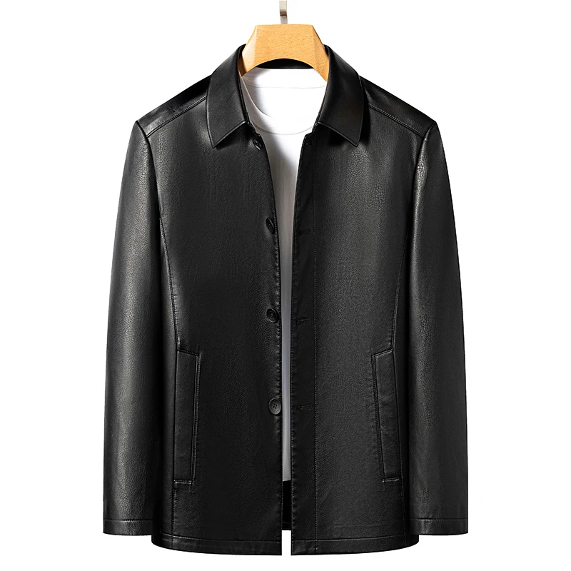 YN-2332 Men's New Thin Lapel Leather Jacket With Single Breasted Genuine Leather Jacket, Spring And Autumn Suit Sheepskin Jacket