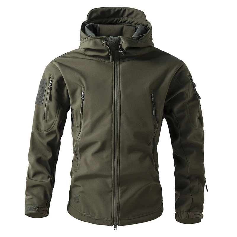 Autumn Winter Mens Mountain Ski Warm Padded Jackets Men Climbing Fleece Windbreaker Hooded Coats Men Waterproof Tactical Jacket 3