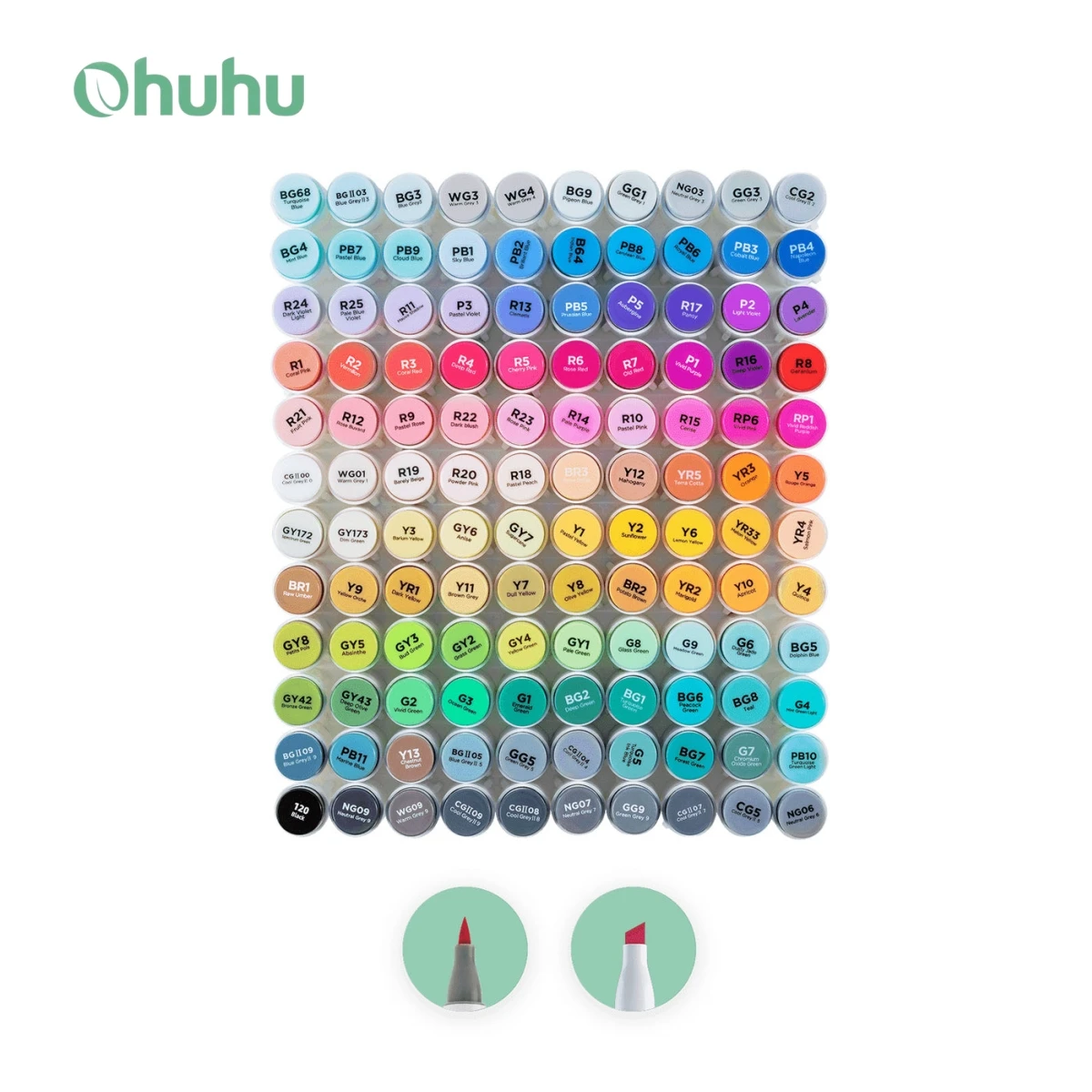 OHUHU-rotuladores permanentes de colores, rotuladores de doble punta fina y  ancha, suministros de arte, 40/60/80/100/120/320 - AliExpress