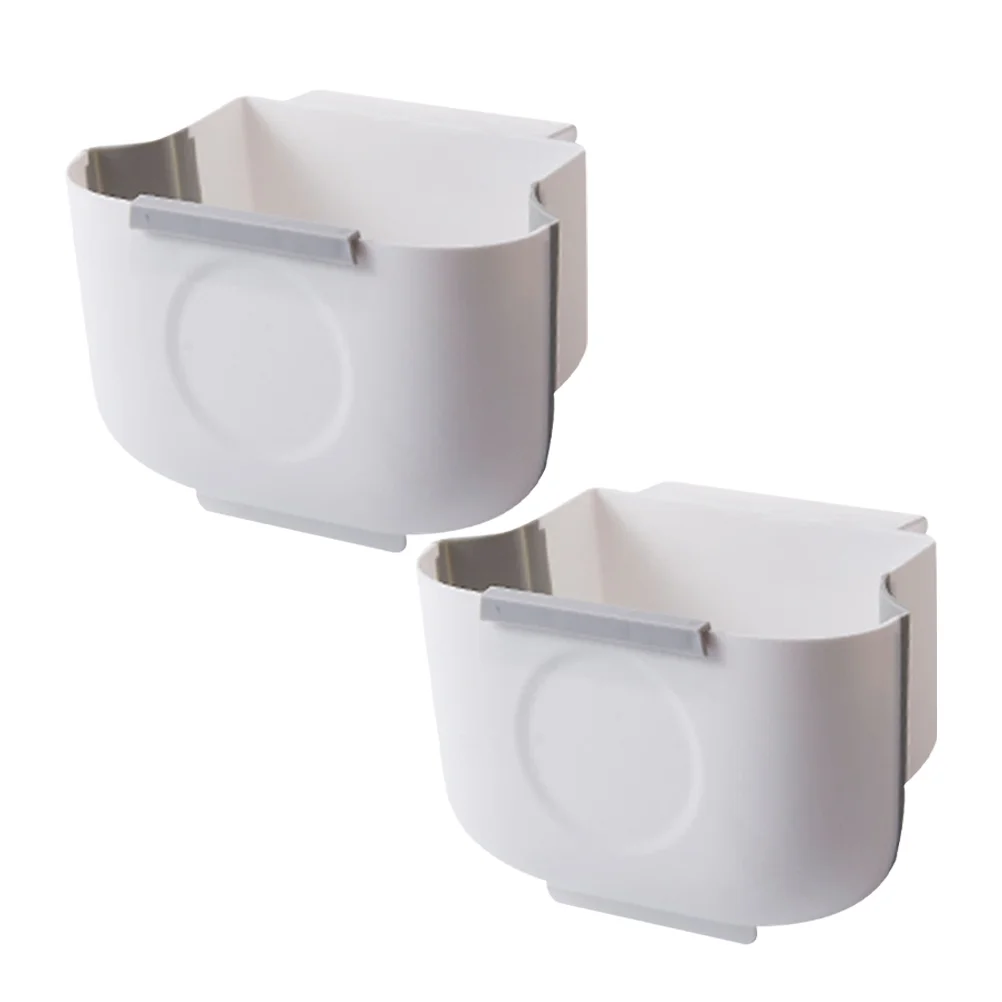 

2 Pcs Wall-mounted Trash Can Small Hanging Kitchen Bin Waste Folding under Sink Garbage Foldable Basket Tpe Pp Compost