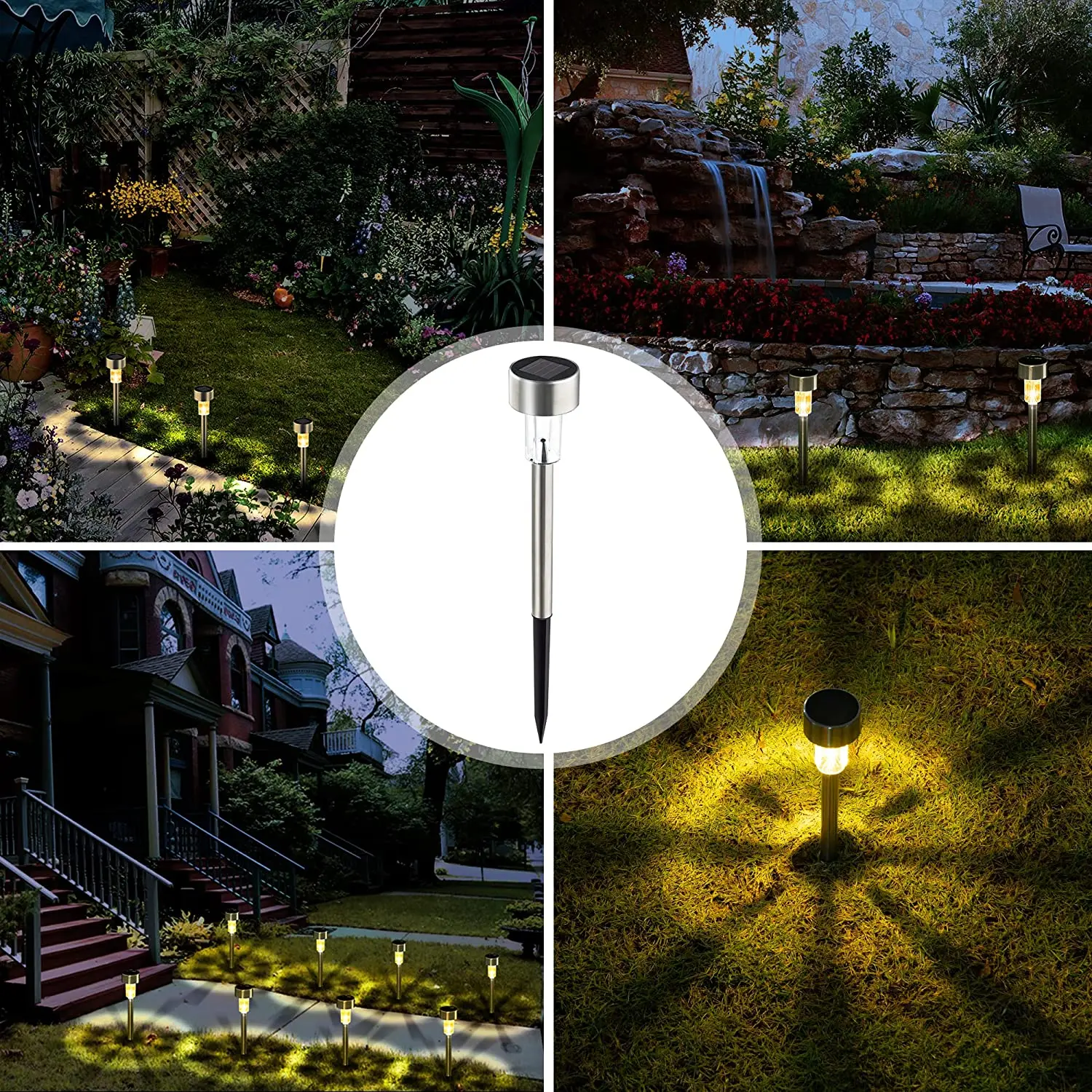 Outdoor Solar Lights Garden Lights Solar Powered Lamp Lantern Waterproof Landscape Lighting Pathway Yard Lawn Garden Decoration