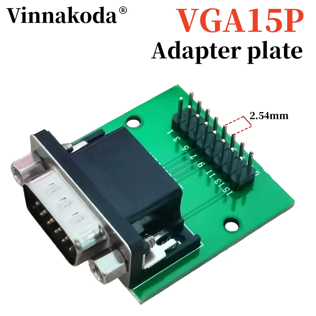 1PCS DB15 HDR15 DR15 Horizontal Female Socket Test Board VGA Interface Converter DIP2.54 3-Pin DB Adapter Board