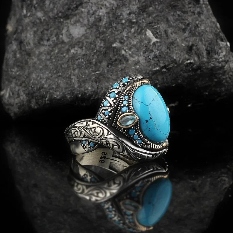 

New European and American Vintage Personalized Creative Ethnic Style Couple Ring