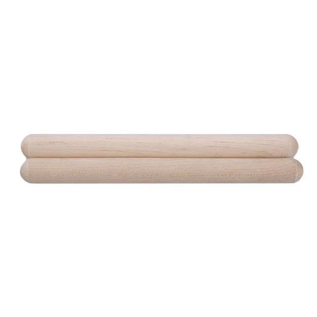 Clave In Legno Naturale - 8 Coppie Da 20cm Per Ritmo E Percussione, Perfette Per Bambini E Adulti - Foto 4