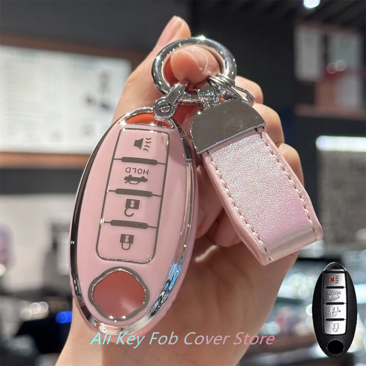 Key Fob Cover Keychain Lanyard For Nissan Altima Rogue Sentra Pathfinder etc