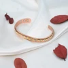 ARADOO Handwoven Copper Bracelet for Women with Ultra Strength Magnetic Cuff Bangle 4
