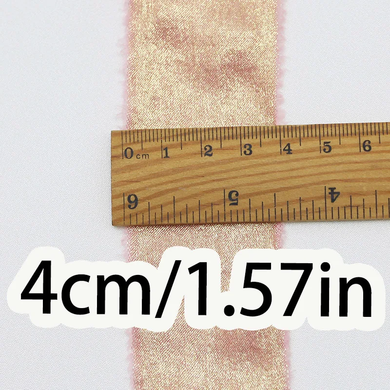 (5m/roll) 40mm Gilt Plush Chiffon Ribbon Lace Gift Wrap Wedding Festival Party Decorative Crafts Make Vintage Embroidery