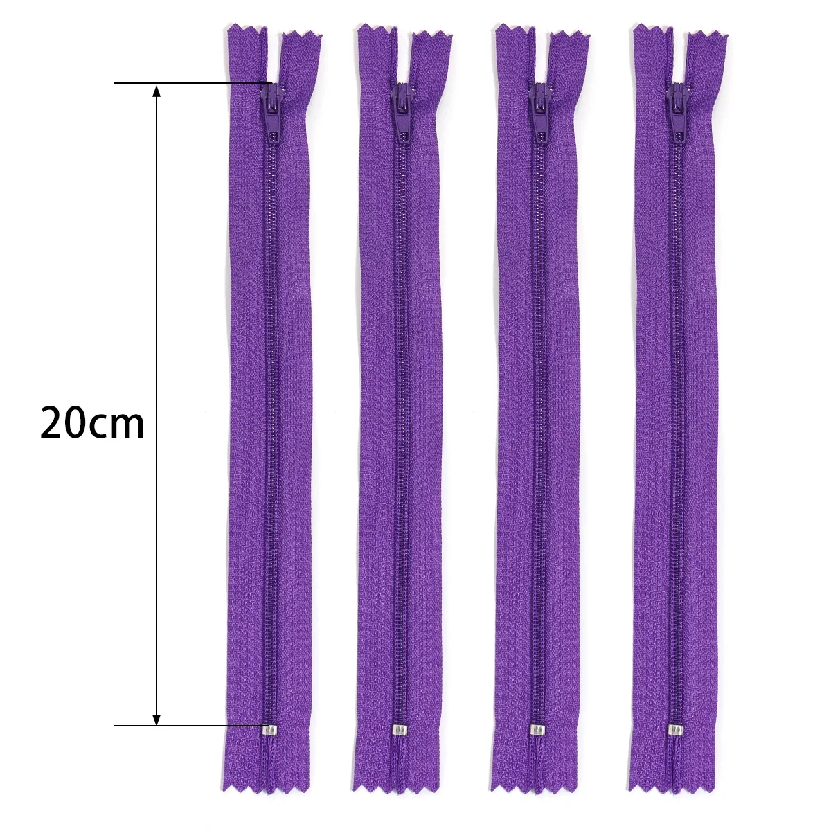 20-Piece Set of 20cm Nylon Coil Zippers – 15 Vibrant Colors for Sewing and Craft Projects