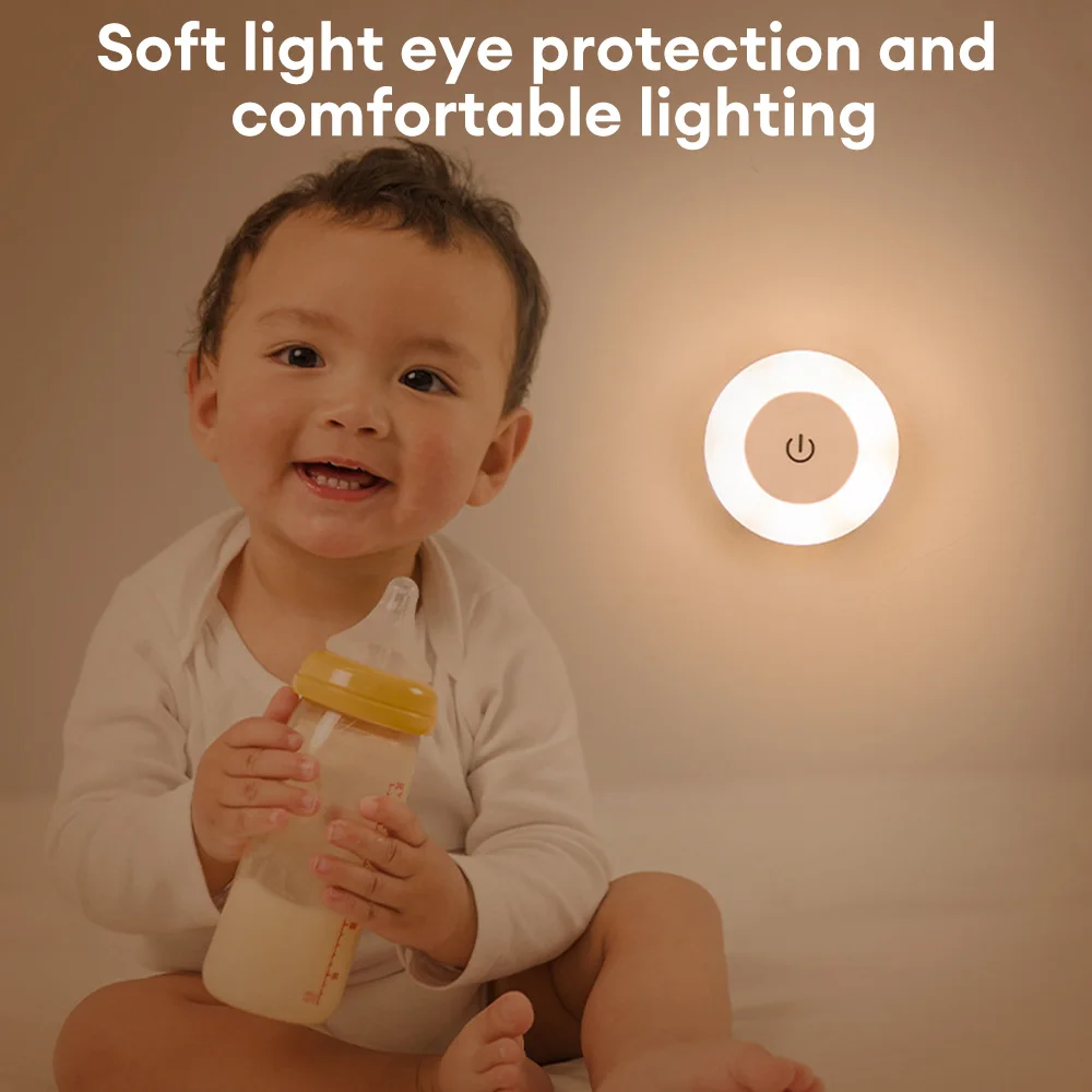 LED Touch Sensor Night Light 3 Modes Dimming Wall Lights Portable USB Rechargeable Night Lamp For Living Room Bedroom Lighting