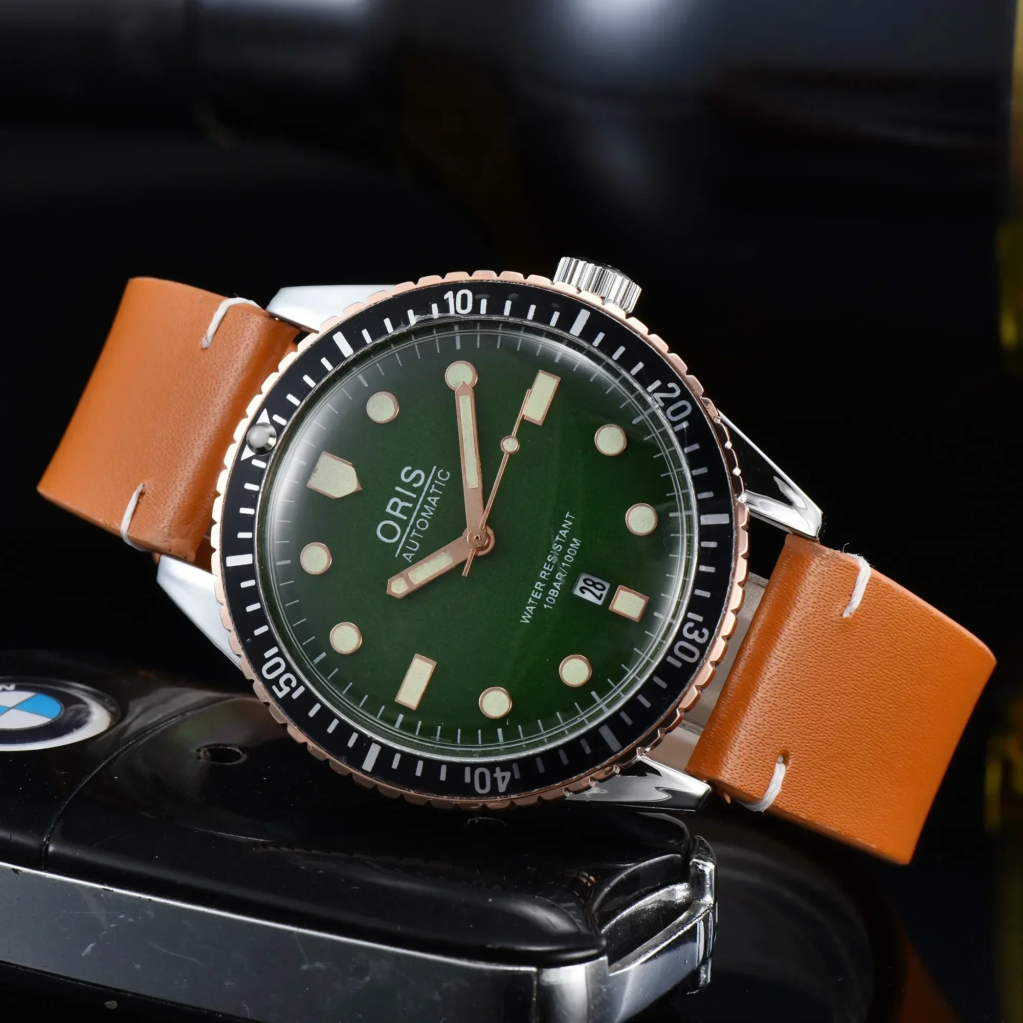 

Модные роскошные кварцевые мужские часы Oris, изящные часы с тремя ручками, мужские часы с репродукцией, повседневные Черные часы хорошего качества, подарок для мужчины