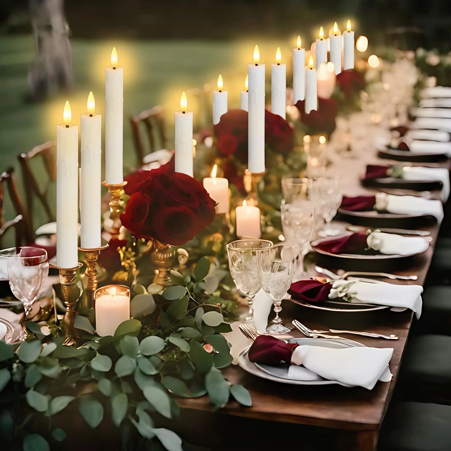 12-300 pcs LED Flameless Taper Candles 3