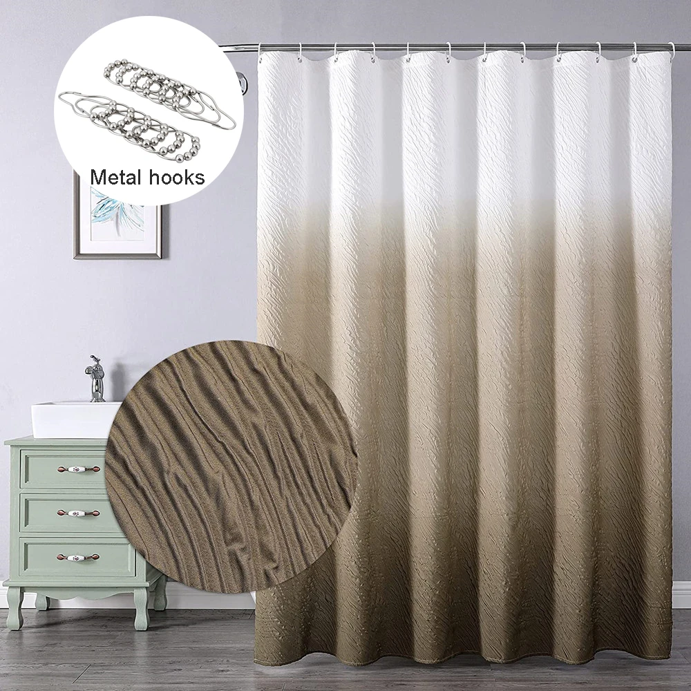 

Шторка для душа с 3D стереоскопическим рисунком и градиентом, водостойкая Шторка для ванной с металлическими крючками 180x180 см