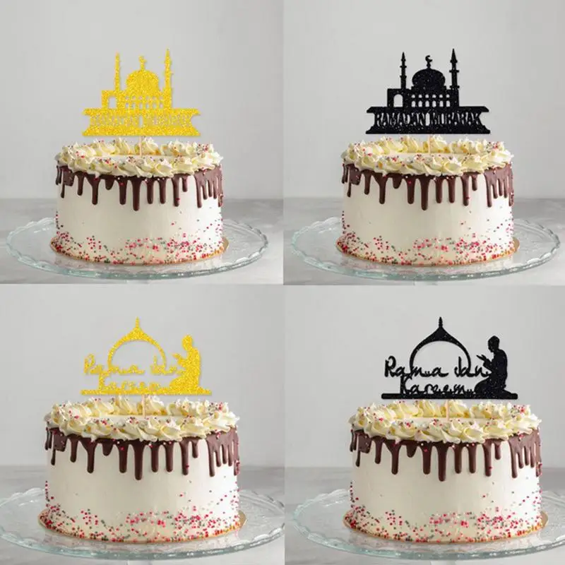 Toppers de gâteau EID Mubarak pour la maison, hijab musulman islamique