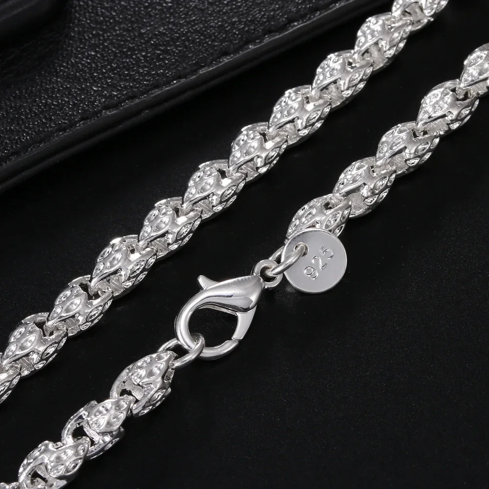 925 sterling Silver Faucet Chain Necklace 20-24Inch 5MM For Woman Man Fashion Party Wedding Accessories Jewelry Christmas Gifts silver necklace
