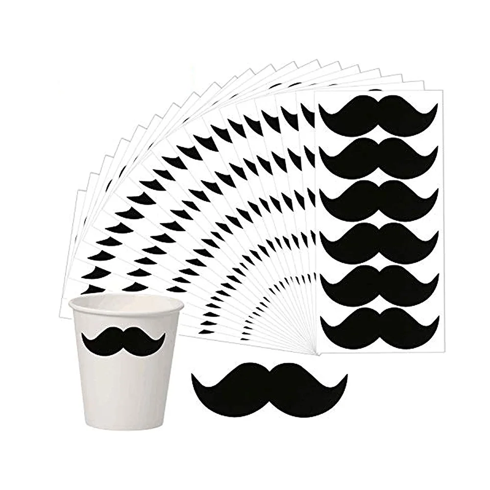 234 PCS Mustache Stickers Halloween Mustache Labels for Party Supplies 3.35 x 1.15 Inch Little Accent Decoration Stickers
