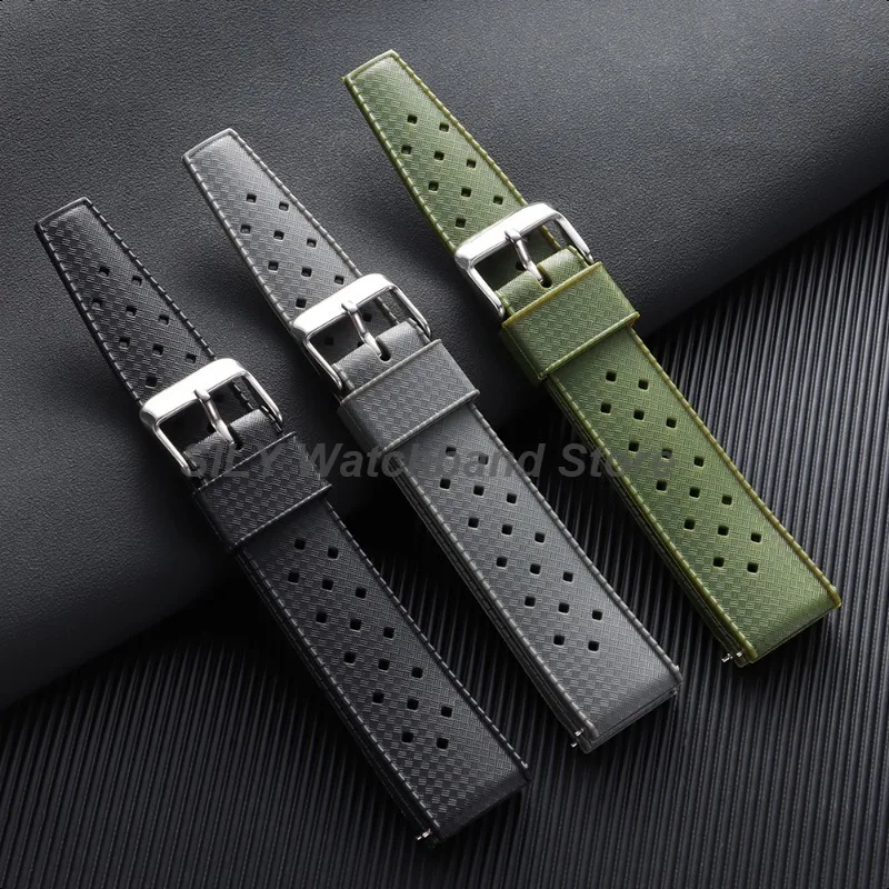 Waterproof Breathable Silicone Sport Watch Band with Quick Release