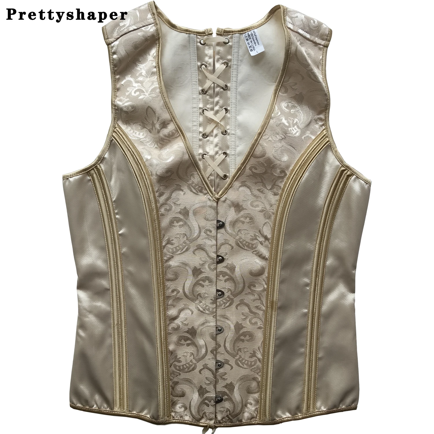 Men's Abdomen Corset Vest Vintage Floral Print Elegant Waistcoat Bones Slimming Stomach Control Tight Corset Costume Hand Made