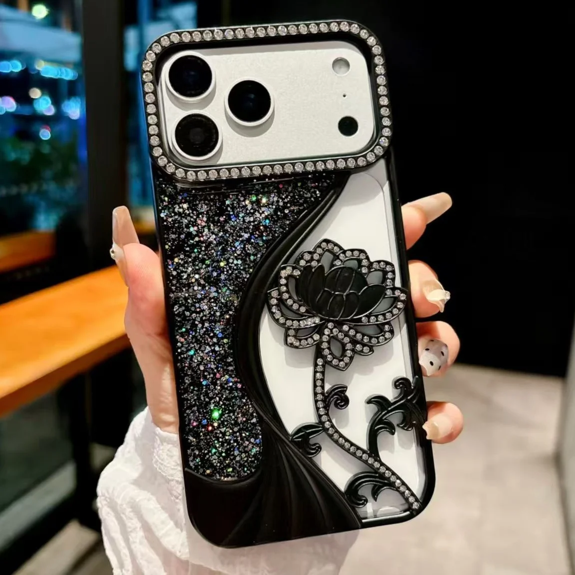 Glitter Flower Luxury Shockproof Phone Case - Shiny and Soft Cover