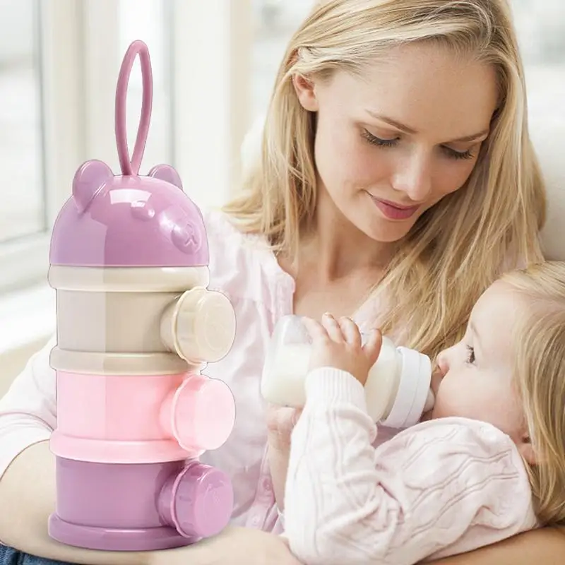 Formula Dispenser On The Go Portable Stackable Milk Powder Box Portable Baby Milk Powder Box Detachable Snack Storage Container