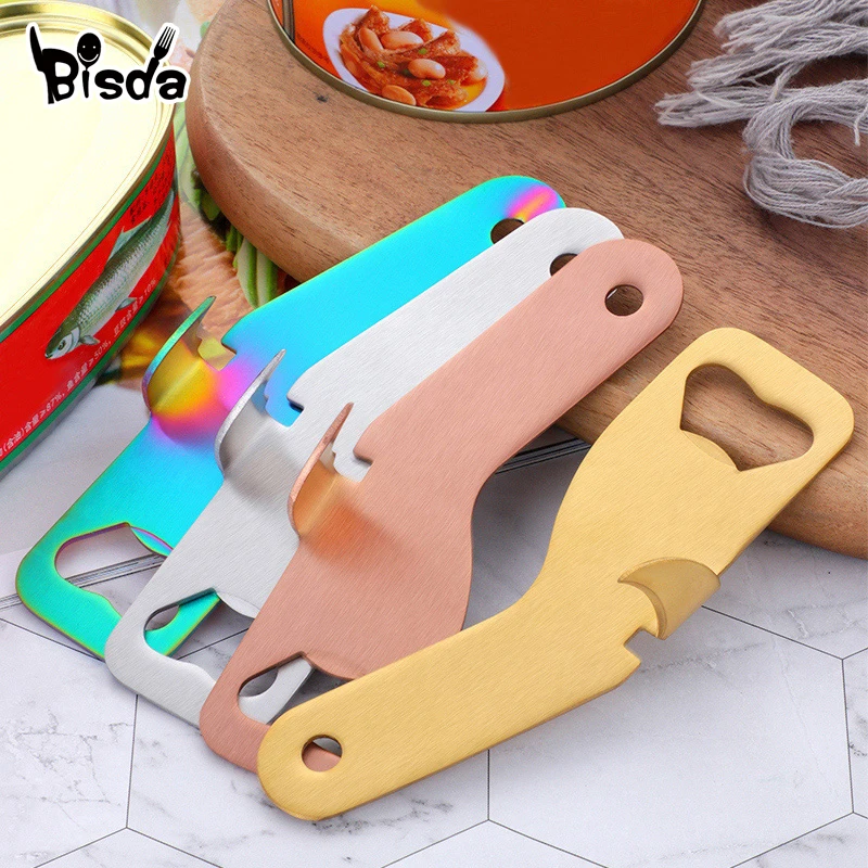 Beer Bottle Opener Stainless Steel Multi-function Kitchen Can Opener Soda Cap Wine Kitchen Accessories Restaurant Tools 1Pc