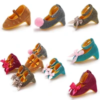 Hot Newborn Infant Baby Fashion Girls High Heels Shoes Princess Bow First Birthday Party Crib Shoes Photo Props Shoes 0-12Months 1