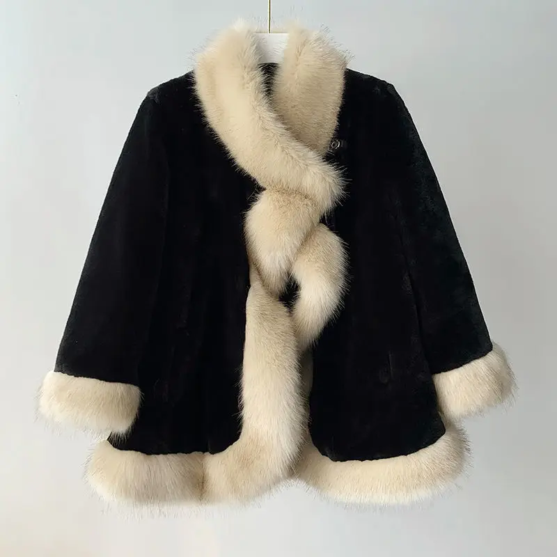 Women Faux Fur Coat Imitation Fox Fur Winter Thicken Warm Mid-Length Outwear Loose Fashion Casual Solid Color Parkas 2023 New