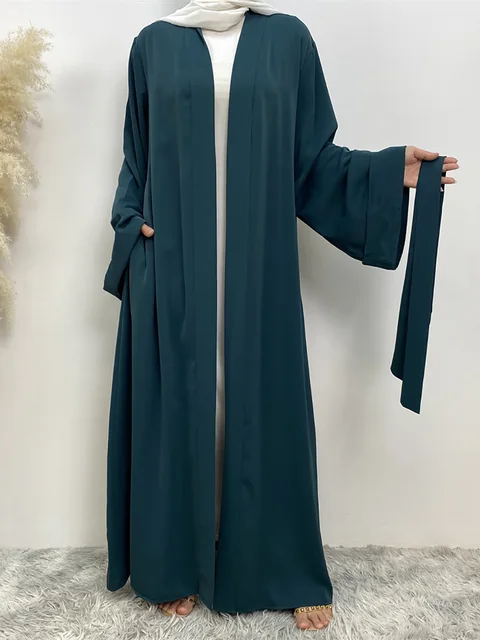 Chog omenRamadan Simple Open Abaya pour femmes, Dubaï, Turquie, Kaftan musulman pour femmes, Kimono, Robe modeste, Caftan Marocain, Vêtements Islamiques