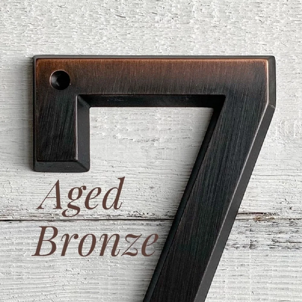 Metal House Number Outdoor 6 inch Aged Bronze Apartment Door Number Mailbox Address Sign #0-9 With Screws 1pc house number signs door signs house numbers number plate