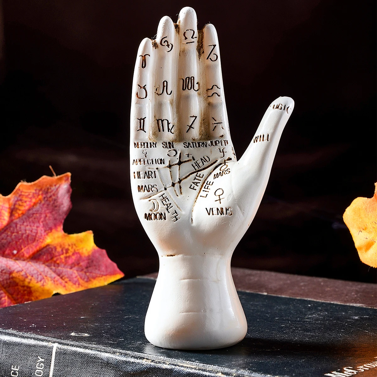 1PC, Halloween decoration, resin material letter palm-shaped decorative item