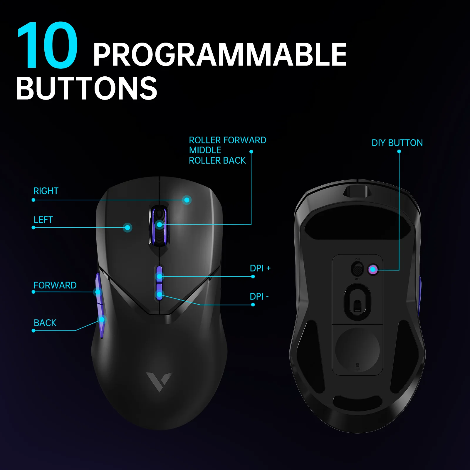 Gaming Mouse Wireless Mouse Wireless Gaming Mouse Rapoo VT9PRO 4K Wireless Gaming Mouse Superlight 26000DPI 4KHz Polling Rate 0.25ms Response Time 180H BatteryLife PAW3398