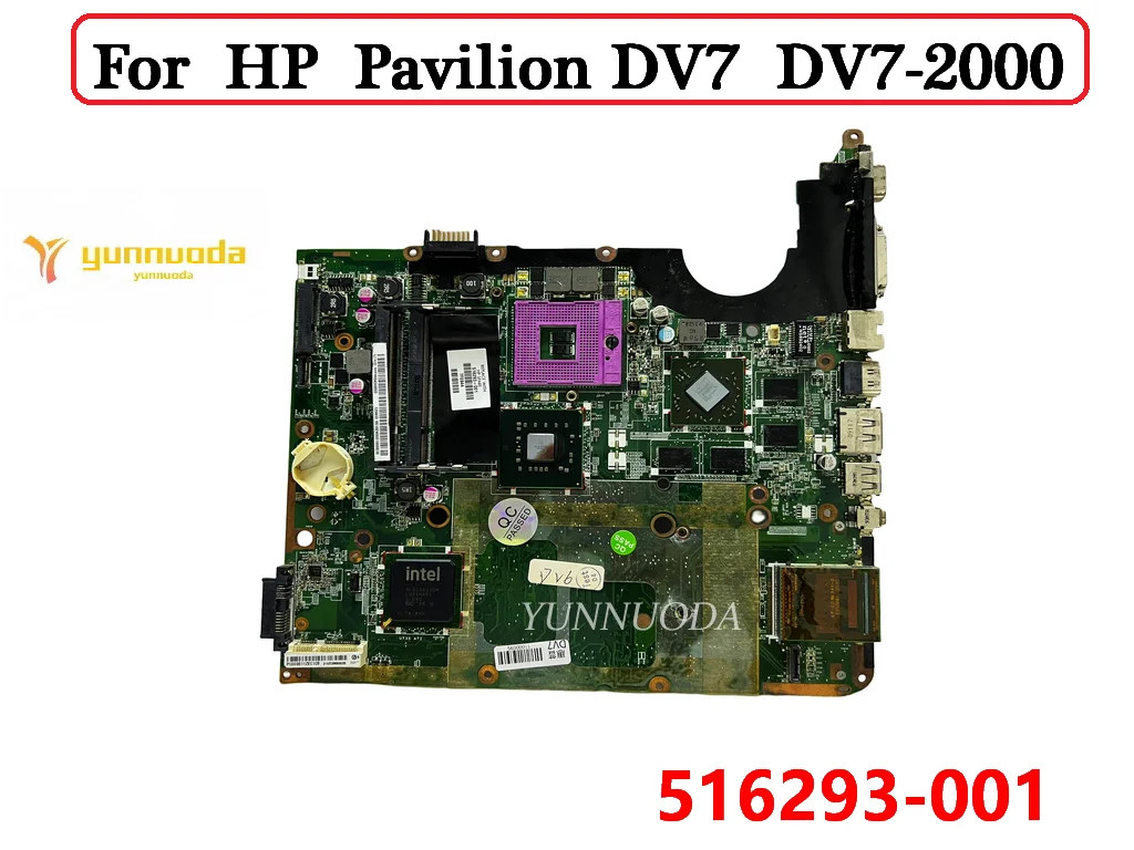 Original para hp Pavilion Dv7 Dv72000 Portátil Placa-mãe Pm45 Ddr2 Hd4650 1g Gpu 516293001 516294-001 100 Testado