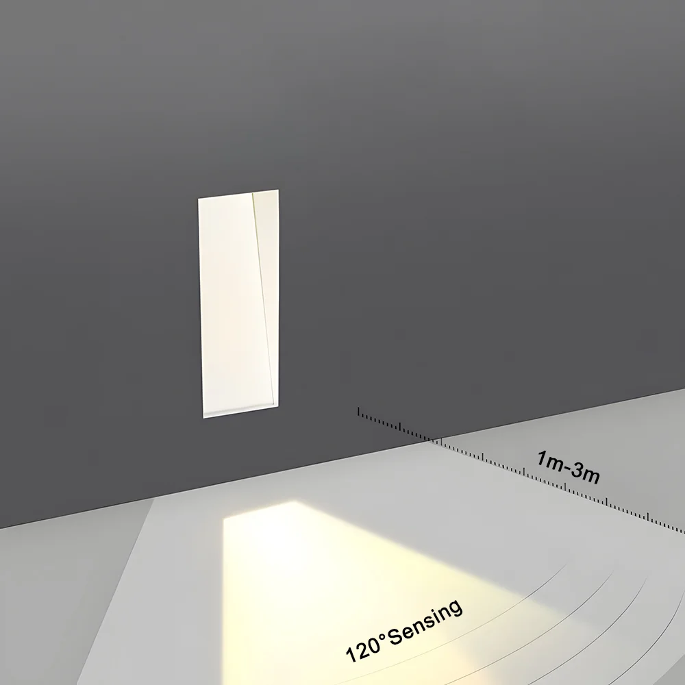 LED Wall Lamp Recessed Motion Detect 3W Step StairCase Lighting For Home Channel Corridor Hotel Indoor Night Footlight wall light,led wall lamp,motion sensor light,led light