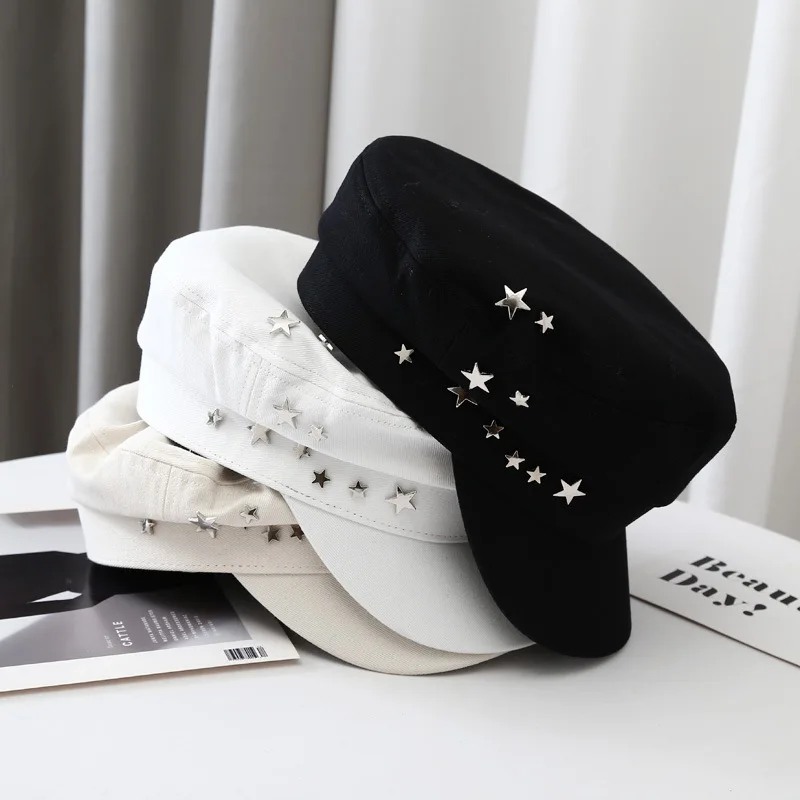 Women's Beret Hat Cotton Duck Tongue Caps Spring Autumn Winter Fashion British Retro New Navy Style Korean Newspaper Painter Hat_voghion.com