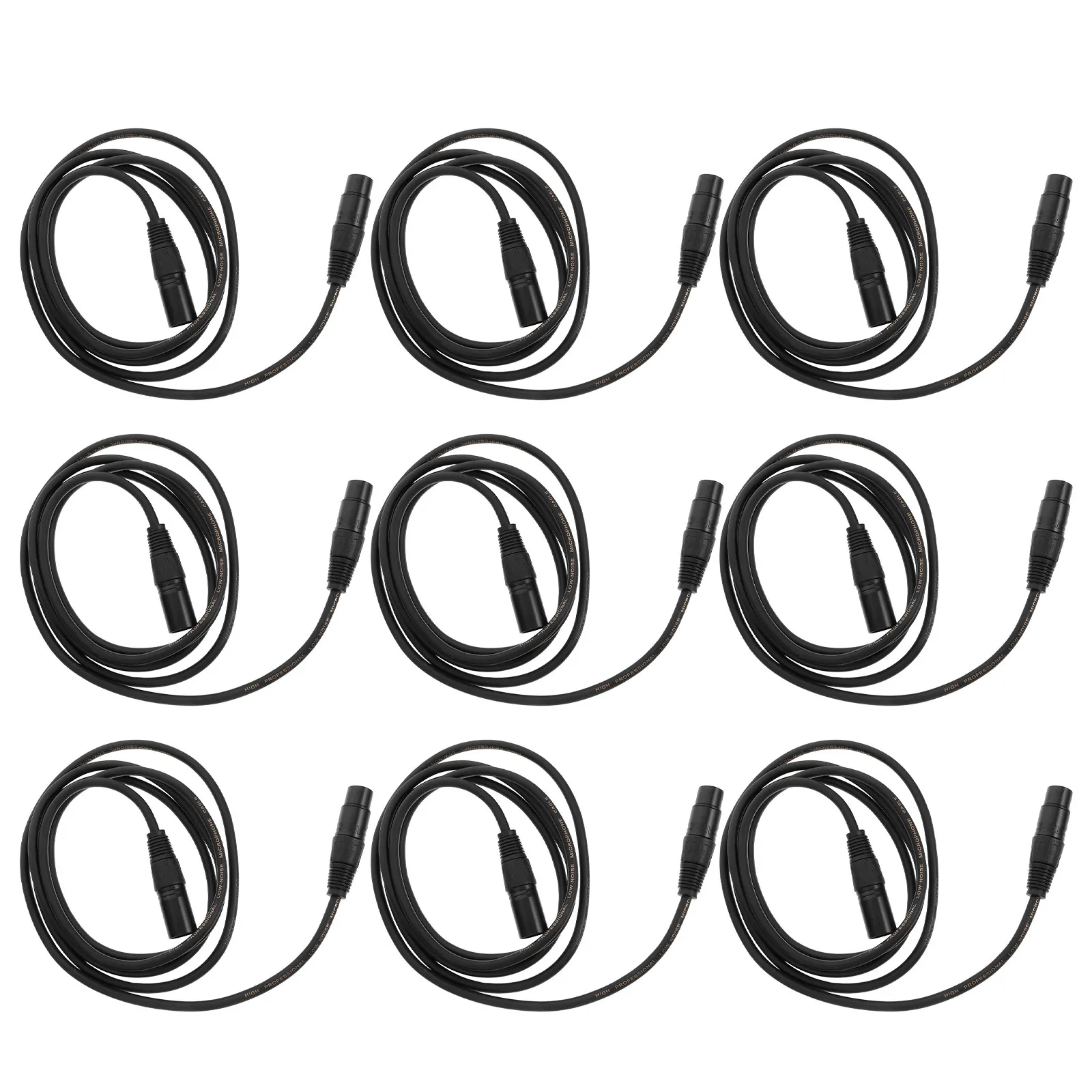 10Pcs 오디오 신호 Dmx 케이블 유연한 2M 3핀 무대 조명 이동 헤드 파 라이트 Dj 장비 LED 전문 사운드 케이블