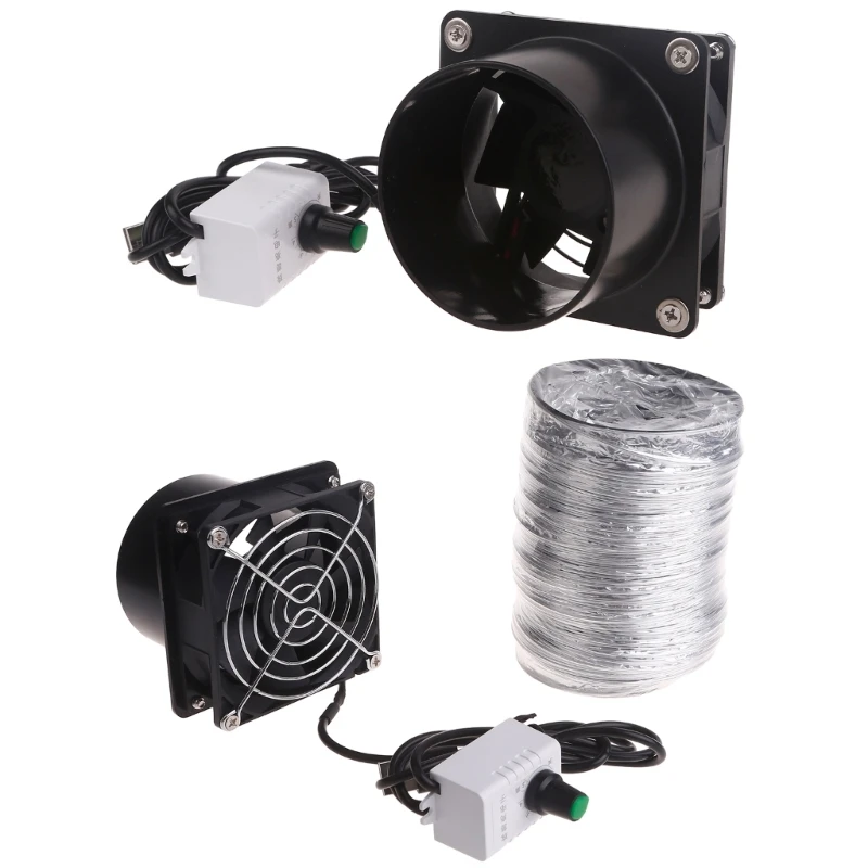 

USB Adjustable Speed Air Ventilation Blower Inline Booster Window Exhauster Toilet Kitchen Exhaust Fan Power Tools Dropship