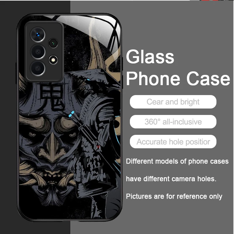 Ghost Face Samurai Tempered Glass Phone Case - Japan Edition