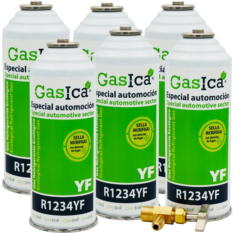 Pack 6 Bottiglie Gas Refrigerante Gas Yf - R1234Yf + Chiave Di Servizio