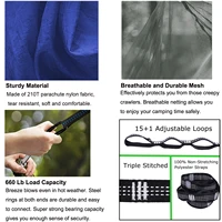 Double Camping Hammock with Mosquito Netting Pop-up Portable Hammock Ultralight Nylon Parachute Hammocks with Tree Straps 6