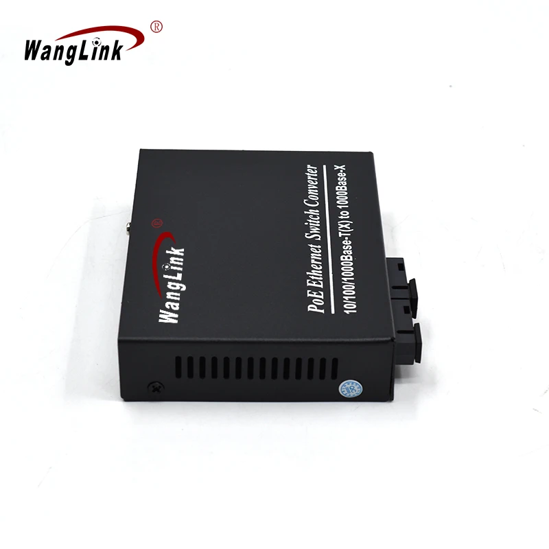 Wanglink Poe Media Converter Gigabit 2 Port 1000Base-X to 2 Ports 10/100/1000BaseT PoE Fiber Switch 48V For IP Camera CCTV