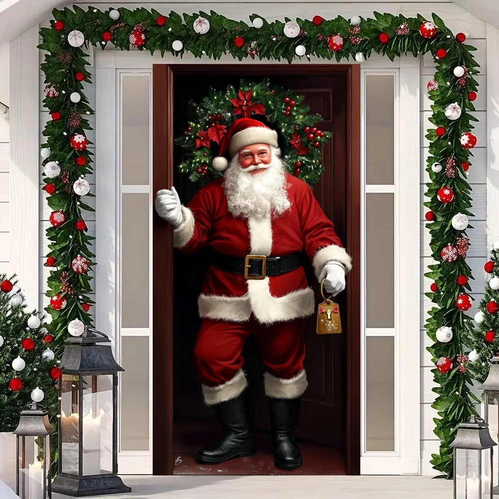 Décoration De Porte De Garage De Noël Couverture De Porte De Garage De Noël Grande Joyeux Noël Murale De Porte De Garage Bannière De Noël Pour Fête De Vacances En Plein Air