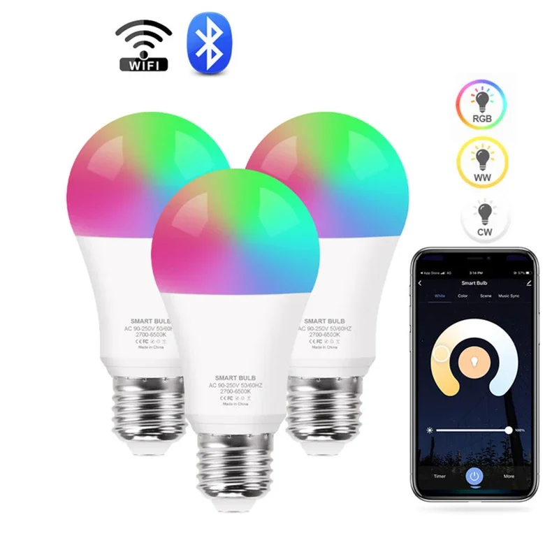 Wifi-Bluetooth-Smart-Bulb-LED-Lamp-E27-15W-RGB-Smart-Light-Bulbs-85 ...