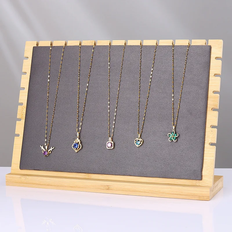 

Fashion Women's Jewelry Dressing Table Exhibition Hall Storage Desk Detachable Wooden Pendant Necklace Bracelet Display Bracket