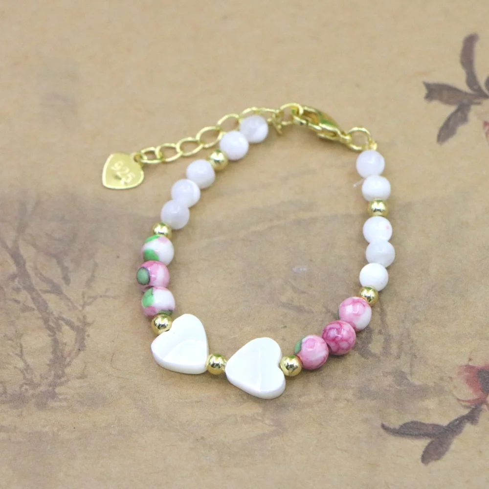 Natural Stone Bead Bracelet for Girls - High Quality Lobster Clasp Jewelry Gift