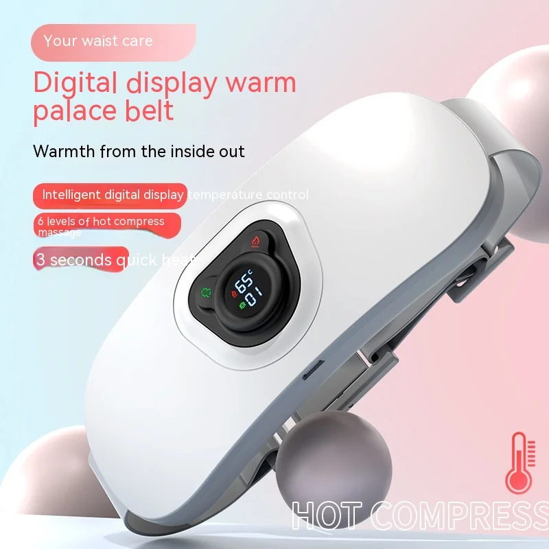 new smart charging hot compress warm palace belt girl menstruation artifact digital display 6 speed vibration New smart charging hot compress warm palace belt girl menstruation artifact digital display 6-speed vibration.